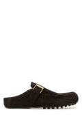 Women's Dark Brown Suede Slippers Palissan Flat Shoes