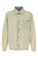 Men's Denim Jacket Beige Cotton