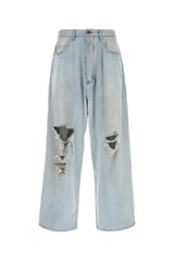 Men's Pants Blue Cotton
