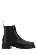 Men's Leather Combat Ankle Boot Black