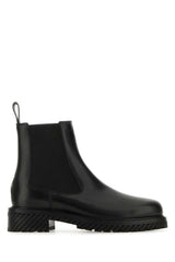Men's Leather Combat Ankle Boot Black