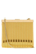 Women's Gold Fabric Clutch Fantasiaorolucido