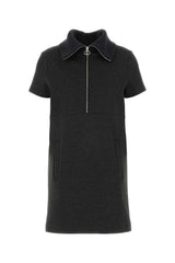 Women's Stretch Jersey Collar Dress Gray Viscose Nylon Elastane