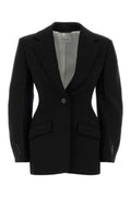 Women's Cocoon Blazer Black Wool Blazers