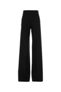 Women's Stretch Wool Blend Wide-Leg Trousers Black Mix