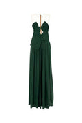 Women's Draped Georgette Dress Green Polyester