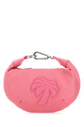 Women's Embroidered Palm Shoulder Bag Pink Polyester