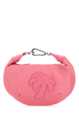 Women's Embroidered Palm Shoulder Bag Pink Polyester