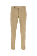 Men's Stretch Cotton Trousers Beige Elastane