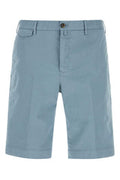 Men's Stretch Cotton Bermuda Shorts Blue Elastane Bermudas