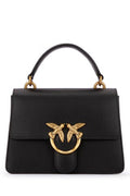Women's Handle Top Bag Black Leather
