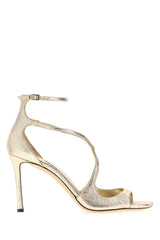 Women's Azia Sandal Gold Fabric Heels