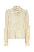 Women's Silk Bow-Neck Blouse Beige