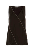 Women's Chain Tank Top Black Viscose Tops