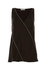 Women's Chain Tank Top Black Viscose Tops