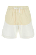 Women's Two-Tone Cotton Blend Bermuda Shorts White Exterior Nylon Bermudas
