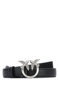 Women's Bird-Buckle Leather Belt Black