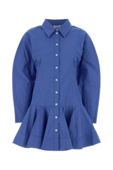 Women's Cotton Shirt Dress Blue Organic Elastane