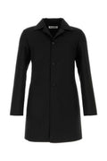 Men's Virgin Wool Blend Coat Black Silk