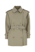 Women's Dove Grey Cotton Cacio Trench Coat Sabbia