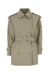 Women's Dove Grey Cotton Cacio Trench Coat Sabbia