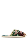 Men's Printed Fabric Ta Chambre Slippers Multicolorivoryivory Flat Shoes