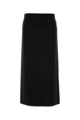 Women's Jersey Midi Skirt Black Viscose Nylon Elastane