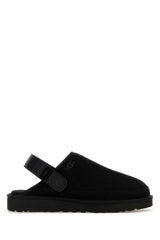 Men's Black Suede Goldencoast Slippers Upper Material Leather Flat Shoes