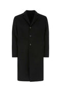 Men's Virgin Wool And Angora Blend Coat Black