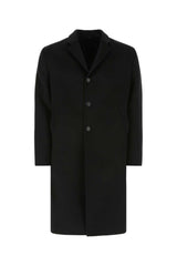 Men's Virgin Wool And Angora Blend Coat Black