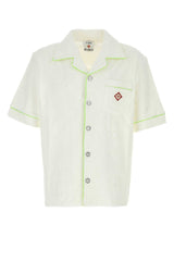 Men's Monogram Shirt White Cotton Nylon Elastane