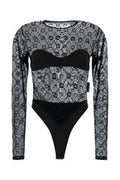 Women's Mesh Bodysuit Black Recycled Nylon Elastane Bodysuits