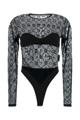 Women's Mesh Bodysuit Black Recycled Nylon Elastane Bodysuits