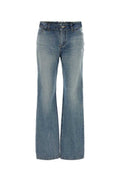 Women's Mid-Wash Denim Jeans Blue Cotton
