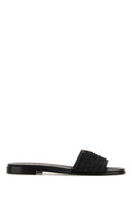 Women's Raffia Slide Black