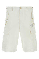 Men's Cotton Cargo Shorts White Elastane