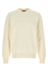Men's Cotton-Wool Blend Knit Sweater White