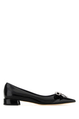 Women's Auria Ballet Flat Black Leather Crystal