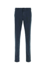 Men's Stretch Cotton Trousers Navy Elastane