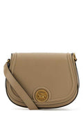 Women's Horse Medal Crossbody Bag Beige Bovine Leather