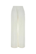 Women's Destino Trousers White Linen Viscose Elastane