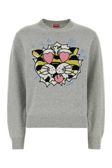 Women's Sweater Gray Wool Cotton