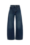 Women's Wide-Leg Denim Jeans Blue Cotton