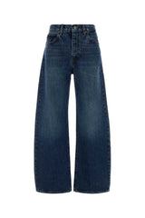 Women's Wide-Leg Denim Jeans Blue Cotton