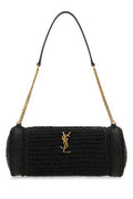 Women's Cassandre Shoulder Bag Black Rafia Leather