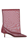 Women's Bottes Boot Burgundy Polyamide Lamb Leather