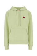 Women's Flower Hoodie Green Cotton Sweater