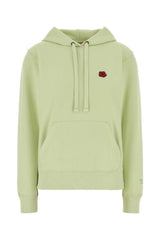 Women's Flower Hoodie Green Cotton Sweater