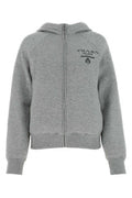 Women's Cashmere Blend Logo Hoodie Gray Jacket