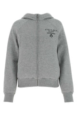 Women's Cashmere Blend Logo Hoodie Gray Jacket